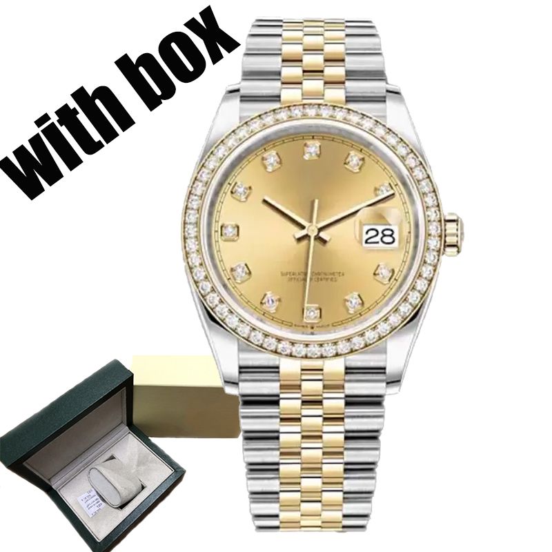 mens diamond lady watches automatic mechanical movement wristwatches full stainless steel watch luminous sapphire glass montre de luxe 28-36-41mm - 2 of 9