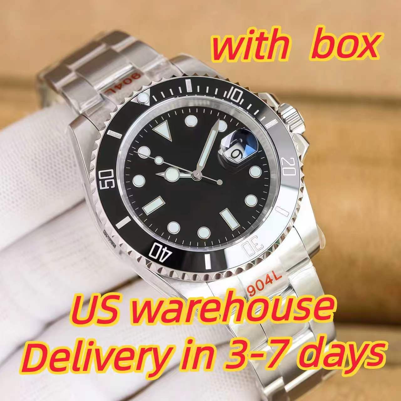 Sliding lock luxury ceramic bezel sapphire glass men's watch 2813 automatic mechanical watch 41mm fashion watches men's 904L stainless watch with box - 2 of 9