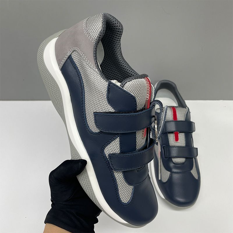Top Quality EU36-49 Americas Cups Sneakers Designer Men Women Patent Leather Mesh Lace Up Sport Casual Trainers Breathable Comfort Casual Shoes 53 527 447 - 6 of 9