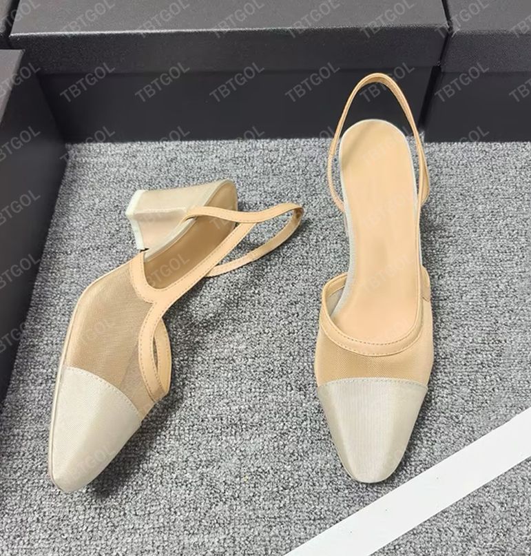 26P Mesh Flats Designer Heels Women Ballerine Shoes Classic Slingback Pumps Summer Bow Sandals Slides Cap Toe Ballet Flat Fashion Bridal Wedding Shoes 1057 - 5 of 8