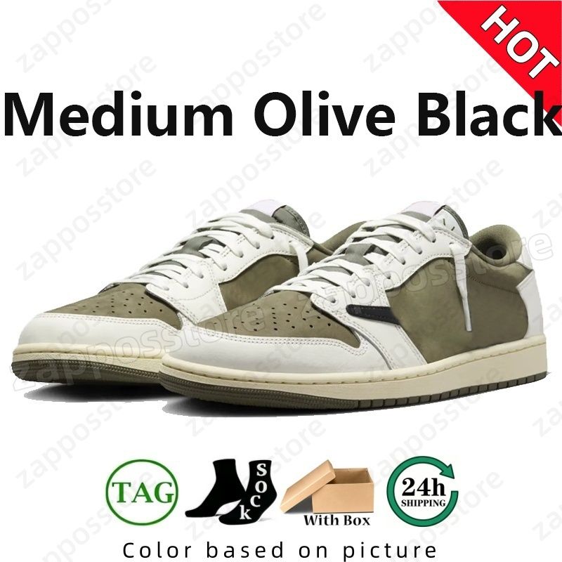Designer for Men Women Low 1 1s Basketball Shoes Sneakers Black Phantom Tropical Pink Sail Medium Olive Outdoor Sports Trainers Sneaker Traviscotts Shoes EUR 36-45 - 7 of 8