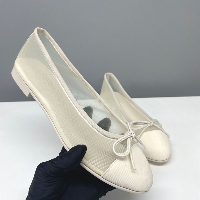 26P Mesh Flats Designer Heels Women Ballerine Shoes Classic Slingback Pumps Summer Bow Sandals Slides Cap Toe Ballet Flat Fashion Bridal Wedding Shoes 1057 - 3 of 8
