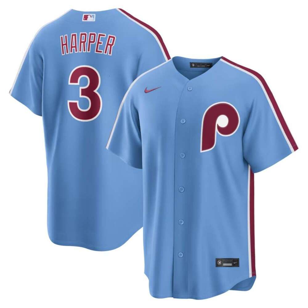 Men's Philadelphia Phillies Bryce Harper White Home Replica Player Name Jersey - 5 of 8
