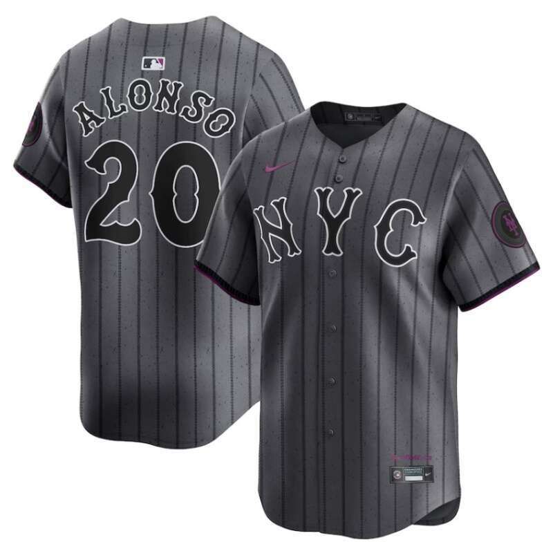 Men's New York Mets White Home Limited Player Jersey Gray City Connect Limited Player Jersey Custom Available S-6XL - 4 of 8