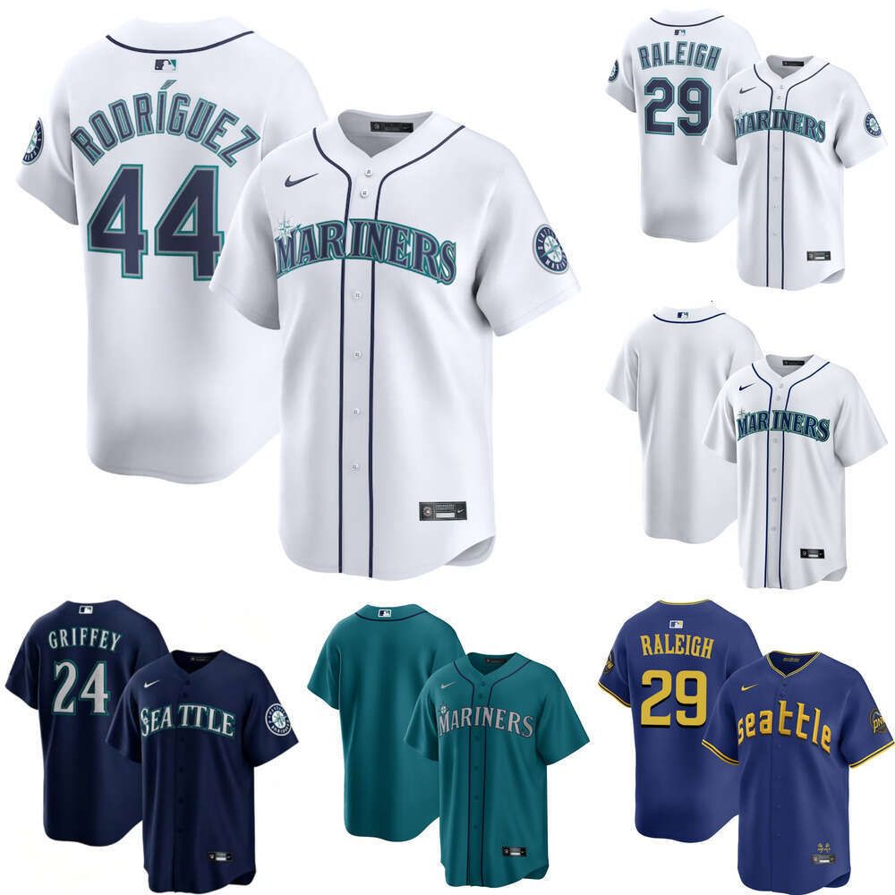 Men's Julio Rodriguez #44 Seattle Mariners White Home Limited Player Jersey - 1 of 8