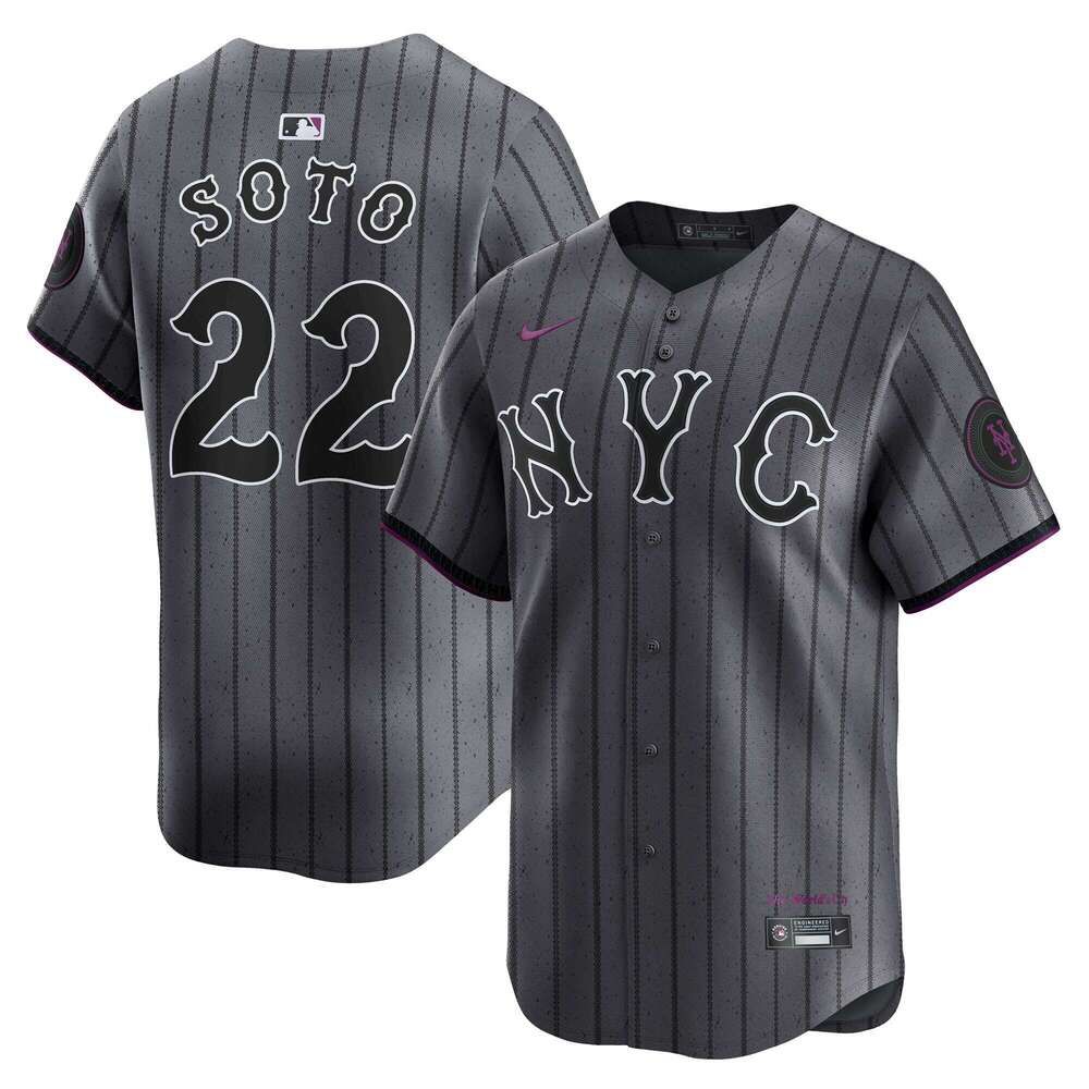 Men's New York Mets White Home Limited Player Jersey Gray City Connect Limited Player Jersey Custom Available S-6XL - 5 of 8
