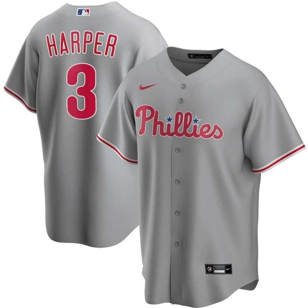Men's Philadelphia Phillies Bryce Harper White Home Replica Player Name Jersey - 4 of 8