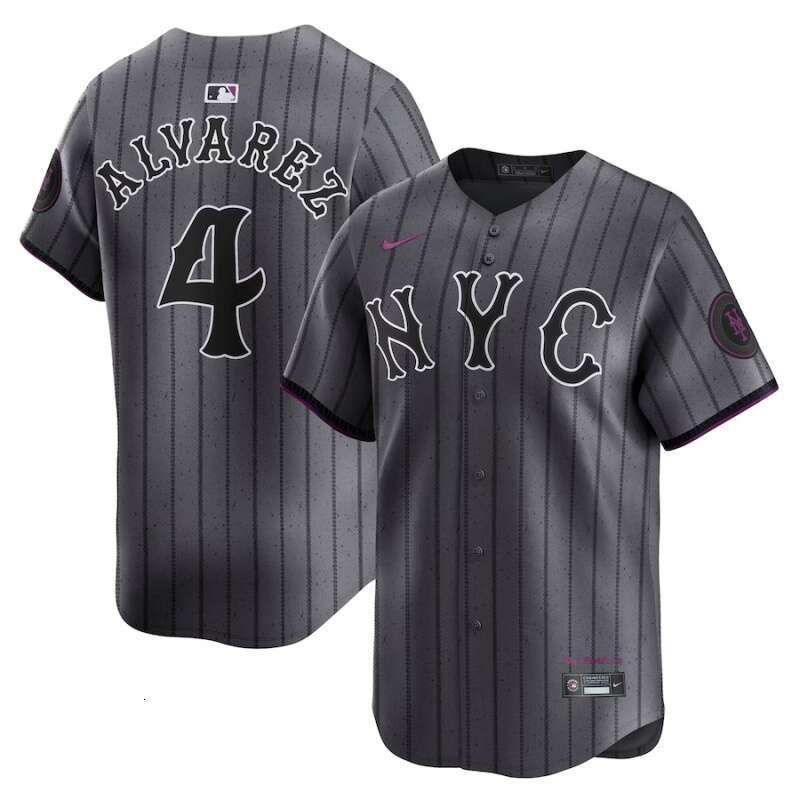 Men's New York Mets White Home Limited Player Jersey Gray City Connect Limited Player Jersey Custom Available S-6XL - 6 of 8