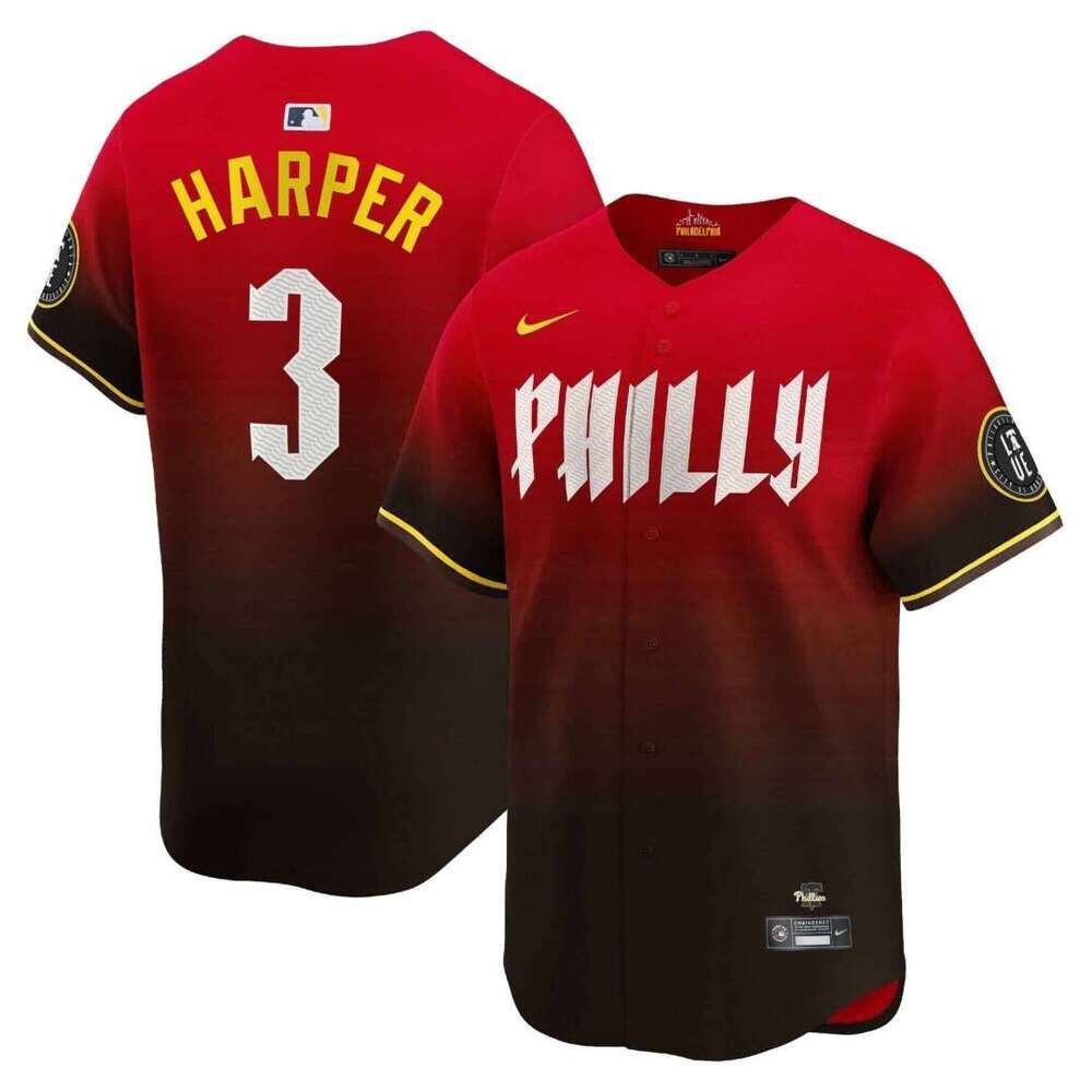 Men's Philadelphia Phillies Bryce Harper White Home Replica Player Name Jersey - 7 of 8