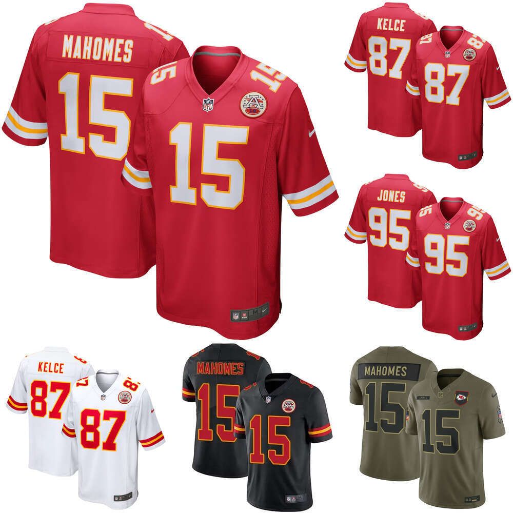 Men's Kansas City Chiefs Patrick Mahomes Red Game Jersey #15 Custom Available S-6XL - 1 of 7