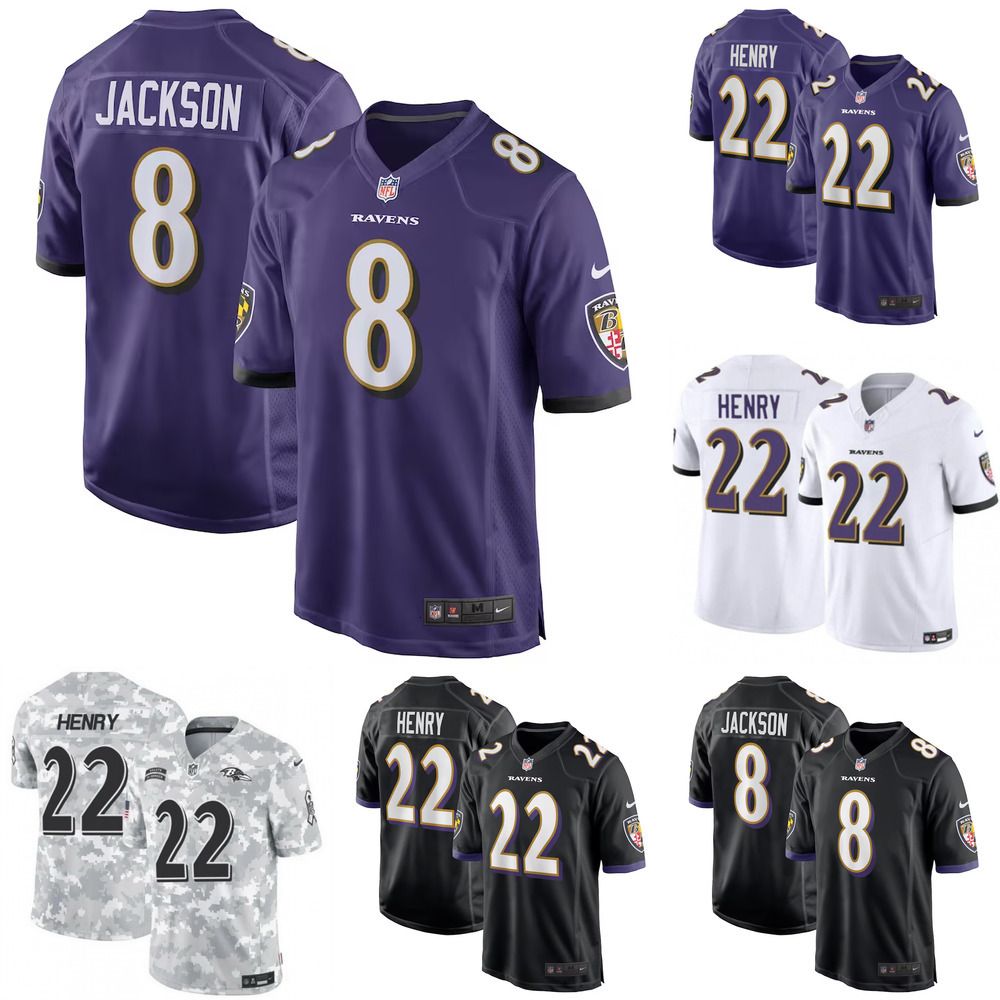 Men's Baltimore Ravens Lamar Jackson Purple Team Game Jersey - 1 of 7