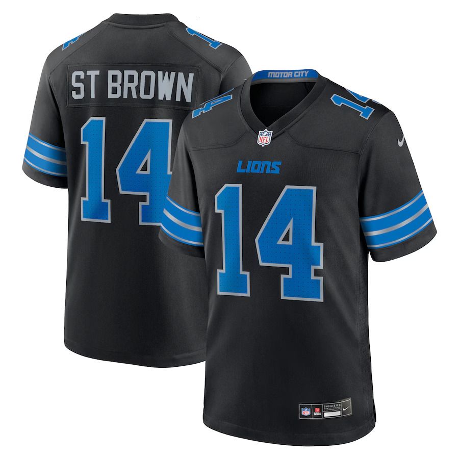 Men's Detroit Lions Aidan Hutchinson Black 2nd Alternate Game Jersey - 2 of 8