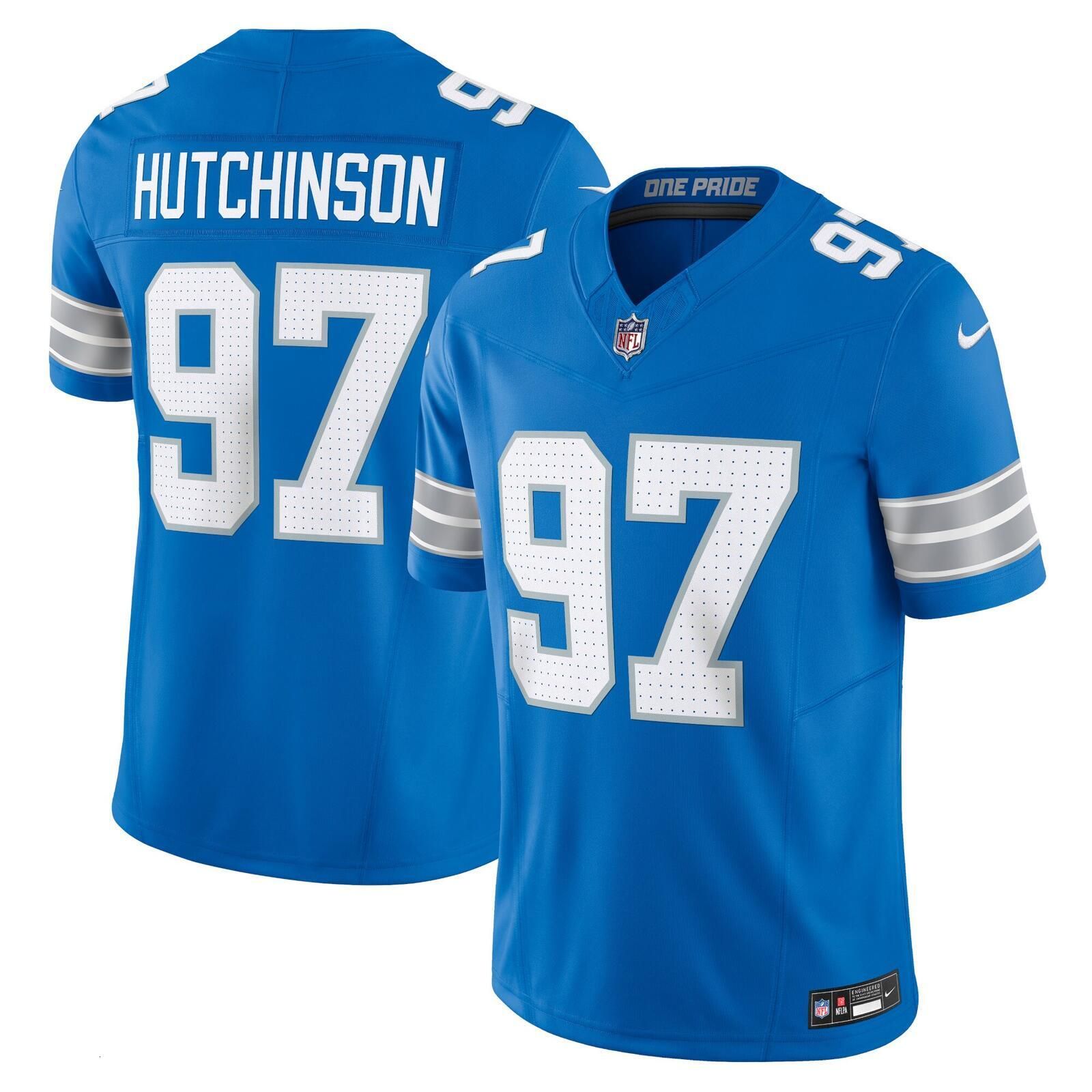 Men's Detroit Lions Aidan Hutchinson Black 2nd Alternate Game Jersey - 5 of 8