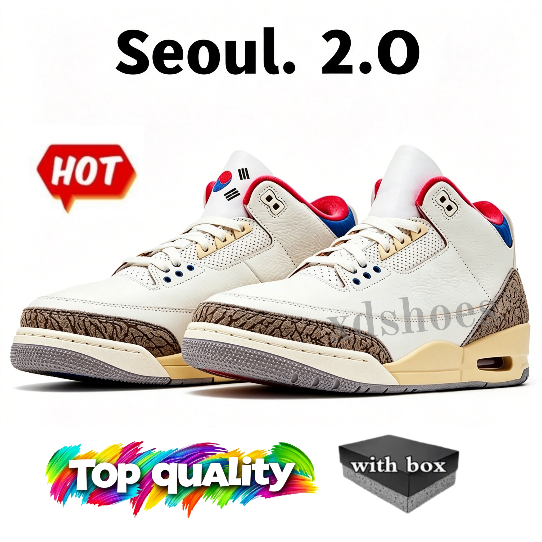 With box 3 Basketball Shoes 3s Black Cat Medium Olive SoleFly Brazil BIN 23 True Blue Worlds Best Dad Champagne Oysters Denim Pink Glow Mens Womens Trainers Sport - 6 of 8