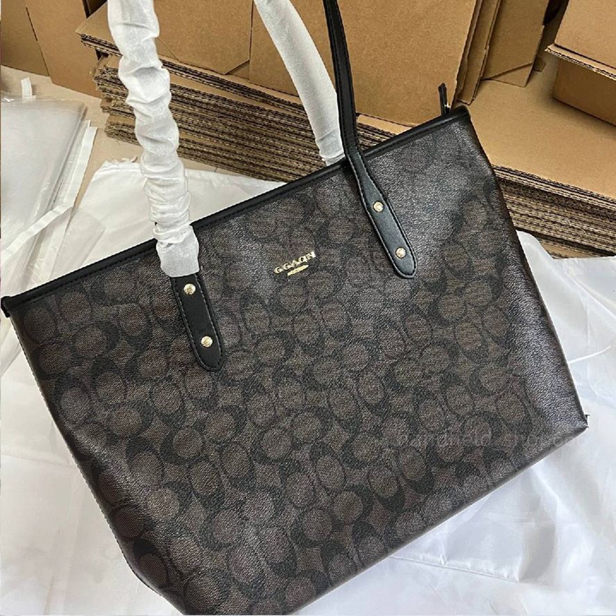 Designer Bag Shoulder Bag Luxury Bag Handbag New Styles Brown Large Capacity Canvas Tote Bag Underarm Bag Handbag High-Quality Classic Women's Leather Crossbody Bag - 4 of 9