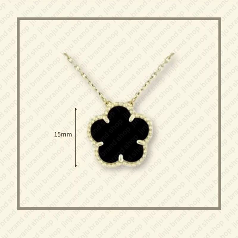 necklace designer for women Classic 15MM necklace clover stainless steel jewlery mother of pearl diamonds flower pendant necklace designer jewelry women gift box - 4 of 9