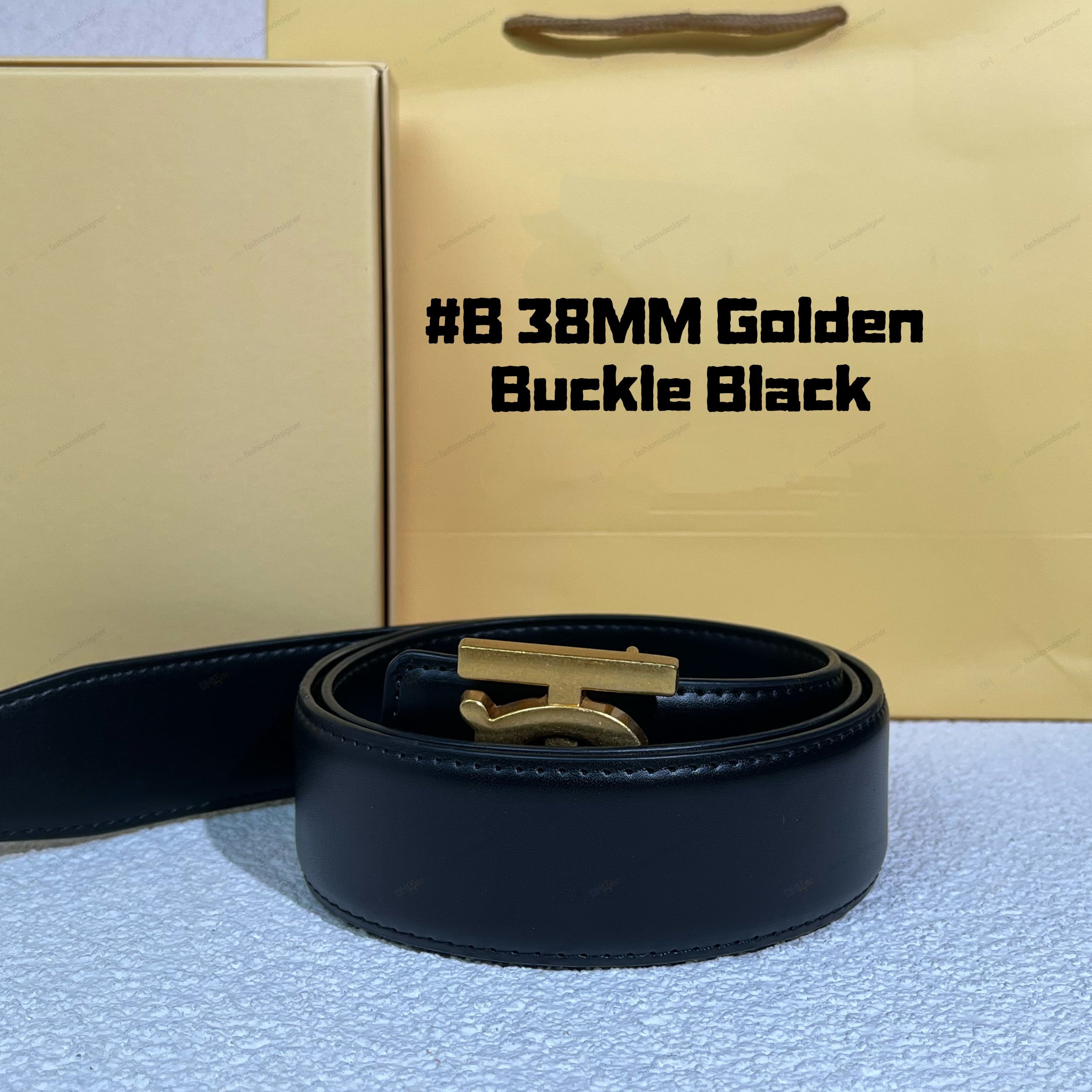Designer belt belts for men designer belt men ceinture women genuine leather belt High Quality letter smooth buckle men belt golden buckle belts with box mens belt - 4 of 9