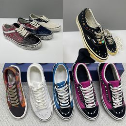 Pink Blue Eu45 New Luxury Canvas Walking Shoes Sneakers For Men Women Pearl Trainers Vintage Sports Casual Shoes Lace-Up Shoe 1083 - jerseydock