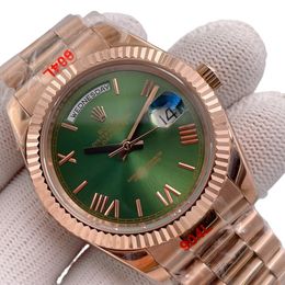U1 Rolex Day Date 40MM Rose Gold Case Automatic Stainless Steel Watch Bezel Men's Watch Sapphire Glass Case New - jerseydock