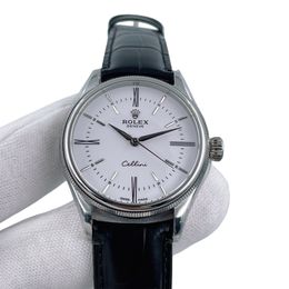 U1 Rolex Cellini Time 39MM Sapphire Glass Automatic Stainless Steel Watch Bezel Men's Watch Sapphire Glass Case New Black Case - jerseydock