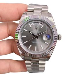 U1 Rolex Day Date 40MM Silver Case Automatic Stainless Steel Watch Bezel Men's Watch Sapphire Glass Case New - jerseydock