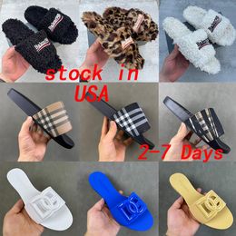 Designer Slides Fashion Shoes Sandals Wool integrated Women Men slippers Slides Size 35-48 - jerseydock