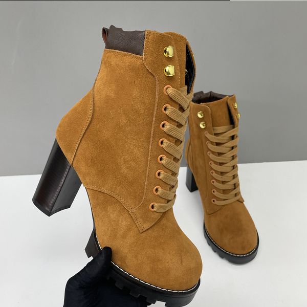 Suede Star Trail Boots Designer Women Boots Leather High Heels Winter Martin Boot Womens Ankle Booties Vintage Style 013 - Shoes & Accessories - jerseydock