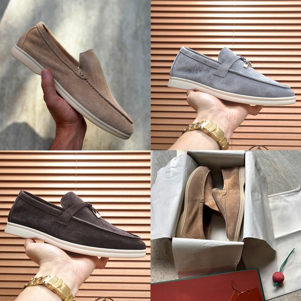Designer Men Women Woven Suede Loafers Slip On Driving Shoes Metal Pendant Soft Moccasins Outdoor Daily Walking Casual Breathable Footwear Top Quality 739 - Shoes & Accessories - jerseydock