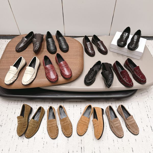 Premium Designer Loafers Mules Men Genuine Leather Ruched Penny Loafers Men Pleated Slippers EU47 Women Loafer Luxury Le Loafers Slip On Dress Shoes 1137 - Shoes & Accessories - jerseydock