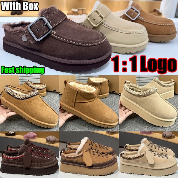 Designer Shoe Goldenstar Evelina Clog Slippers Women Men Tasman Slides Bailey Bow Tazz Boots Suede Furry Lined Buckle Strap Fall Driftwood Chestnut Sand Winter Shoe - Shoes & Accessories - jerseydock