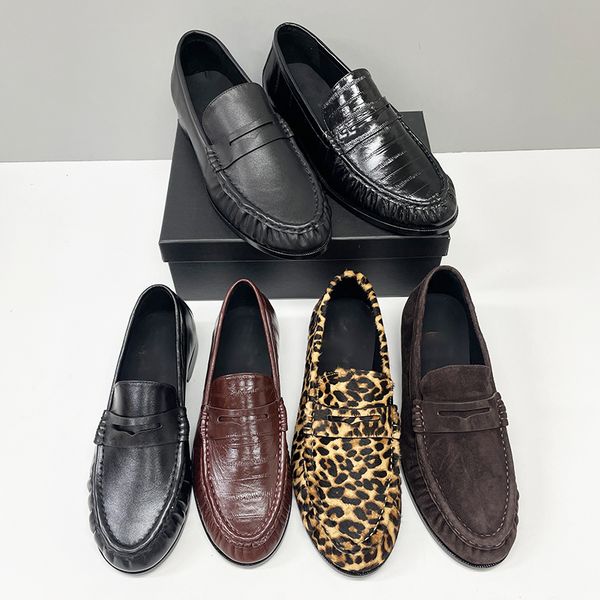 10A Designer Pleated Penny Loafers For Men Women Genuine Leather Le Loafer Mules Slippers Creased Suede Flat Shoes Large Size EU47 Dress Shoes 1137 - Shoes & Accessories - jerseydock