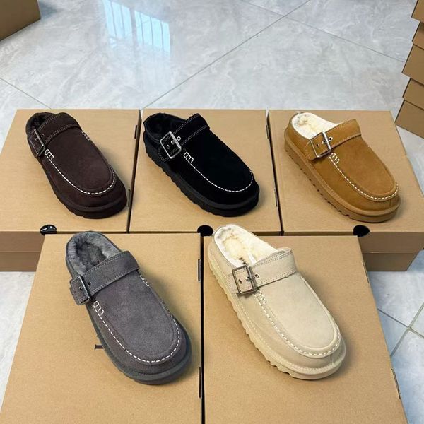 New Designer Evelina Clogs Tasman Slipper Winter Warm Slides Women Backless Loafers Goldenstar Platform Mules Boots Slippers Cozy Slip On Shoes 1179 - Shoes & Accessories - jerseydock