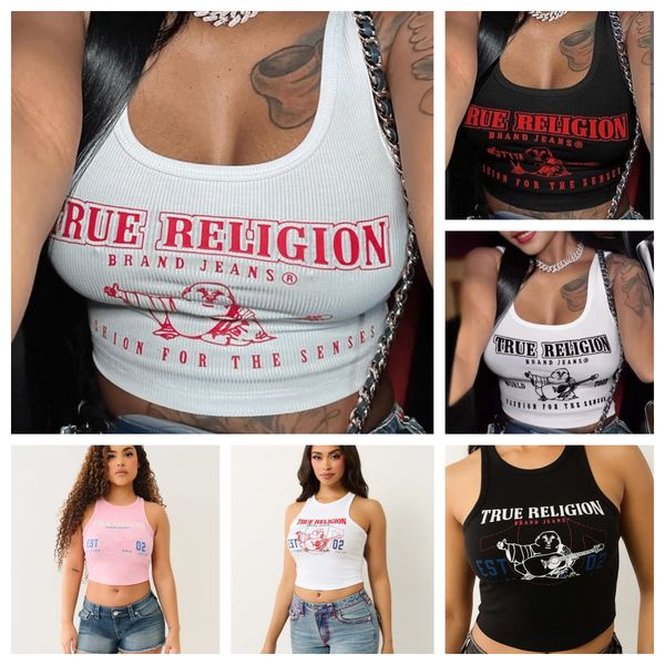 Designer Women's Tanks European American Street Fashion Letter Printed Pit Vest Summer Women Casual Y2k Cropped Tank Tops Tees - Apparel - jerseydock