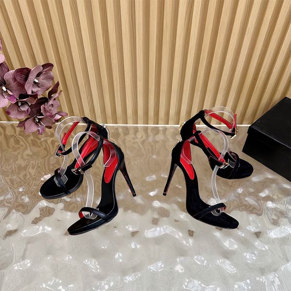 Designer Fashion Women Pointed Toe Dagger Stiletto Sandals Open Heel Suede High Heels Summer Open Heel High Heels 998 - Shoes & Accessories - jerseydock