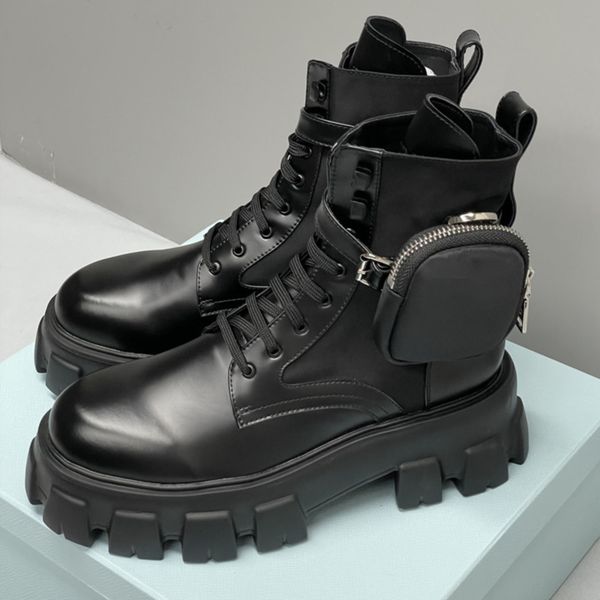 Designer Men Women Rois Ankle Boots Platform Martin Booties Real LeatherWith Removable Pouch Black Lady Outdoor Booties Shoes With Box High Quality 43 - Shoes & Accessories - jerseydock