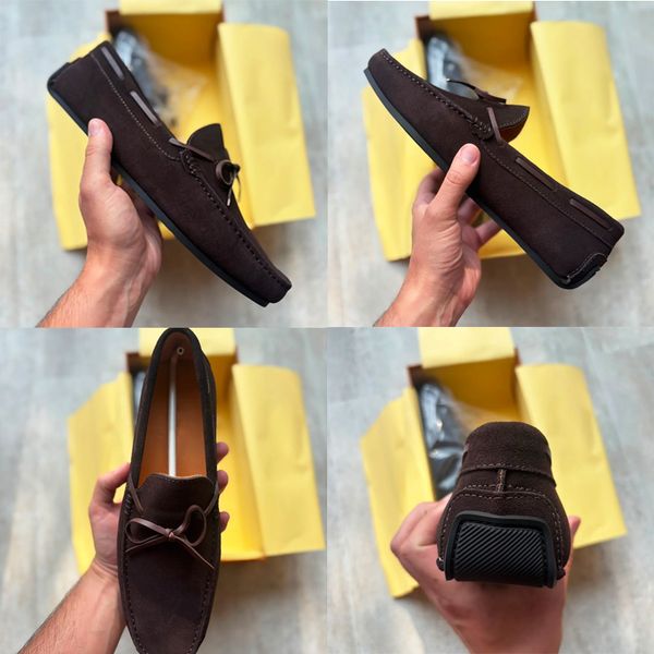 Designer Men Suede Bow Slip On Driving Loafers Low Top Oxford Shoes Soft Flat Moccasin Shoes Comfort Daily Walking Casual Business Footwear High Quality 948 - Shoes & Accessories - jerseydock