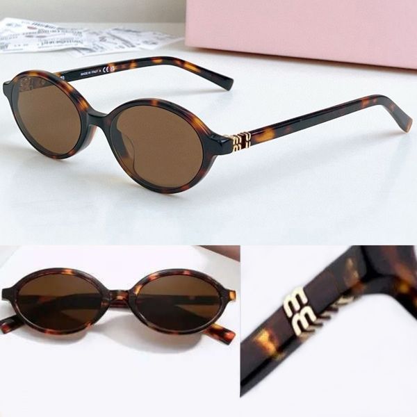 MU Designer Sunglasses For Women Men Small Oval Frame 04ZS UV400 Lightweight Tortoise MM Glasses Thin Acetate Gold Brown Pink Lenses - Fashion Accessories - jerseydock