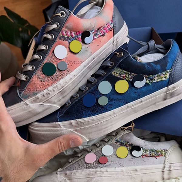 2026 Pearlized Canvas Shoes Luxury Brands Old Sneakers Mens Women Designer Trainers Vintage Sports Casual Shoes Lace-Up Walking Shoe 1083 - Shoes & Accessories - jerseydock