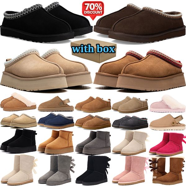 with box designer boots women winter tasman tazz slippers Goldenstar Evelina Clog australia snow fur boot platform booties mens comfortable warm shoes - Shoes & Accessories - jerseydock