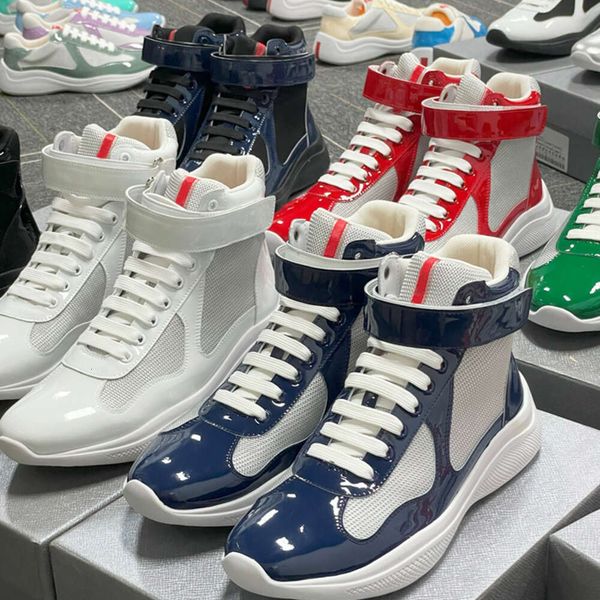 Big Size EU49 Men Boots America Cup Sneakers Designer Boot High Top Casual Shoes Patent Leather Women Booties Mesh Runner Trainers Outdoor Training Shoes 53 - Shoes & Accessories - jerseydock