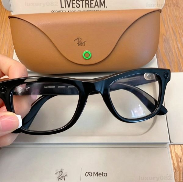 META Glasses RB With Camera Sunglasses Bluetooth Call Anti Shake HD Camera with Video Recording Dual Mic Reduction AI Smart Sunglasses with Charging Case - Fashion Accessories - jerseydock