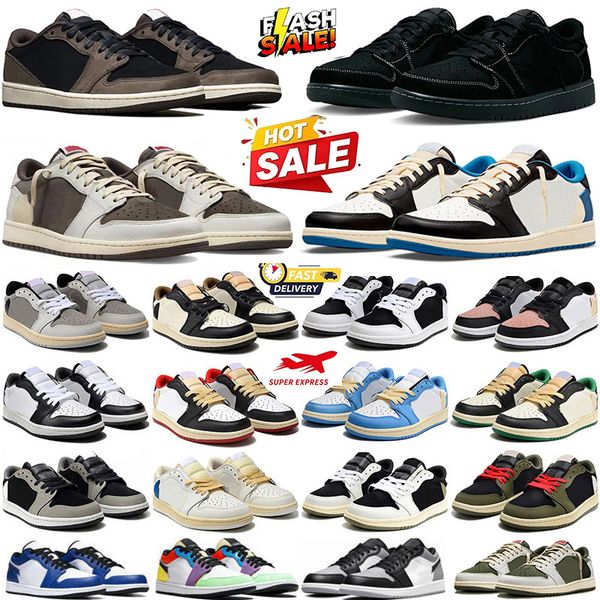 Designer 1s Low Basketball shoes OG 1 sneakers Black Phantom Triple White University Blue Bred Toe Light Smoky Grey Mens Womens Outdoor Sports trainers Size 36-47 - Shoes & Accessories - jerseydock