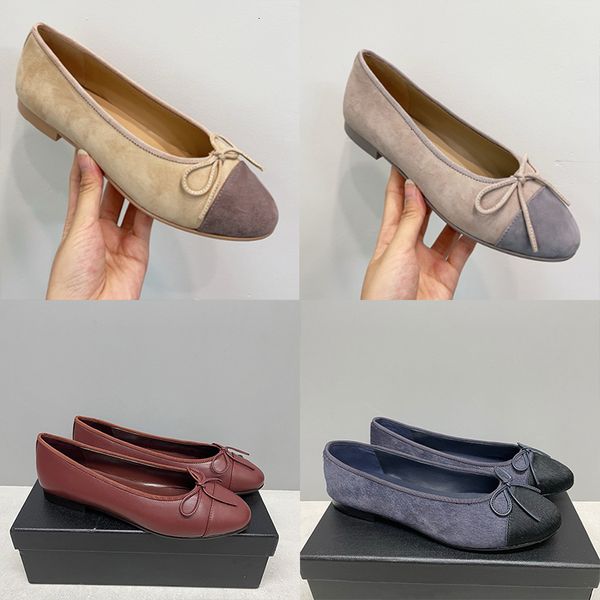 New Women Fur Ballet Flats Ballerine Velours Sandals Designer Bow Ballerina Shoes Loafers Ballet Sneakers Round Toes Leather Dress Shoes 891 - Shoes & Accessories - jerseydock