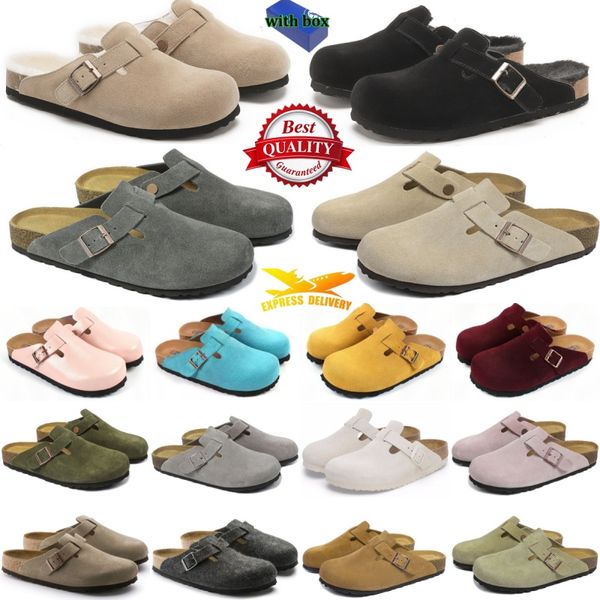 With Box Designer briskenstockk Clogs Sandals clog Slippers Cork Flat High Quality Fashion Summer Genuine Leather Slide Favourite Beach Casual Shoes Women Men - Shoes & Accessories - jerseydock