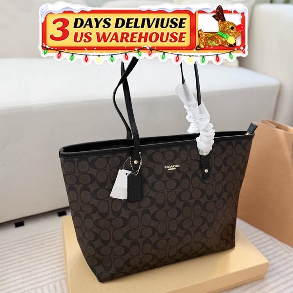 Black Friday Specials tote bag Designer Bag Shoulder Bag Handbag City Classic Brown and Black Bag Classic coated monogram canvas Smooth leather trim Bag Commuter Bag - Bags, Luggage & Accessories - jerseydock