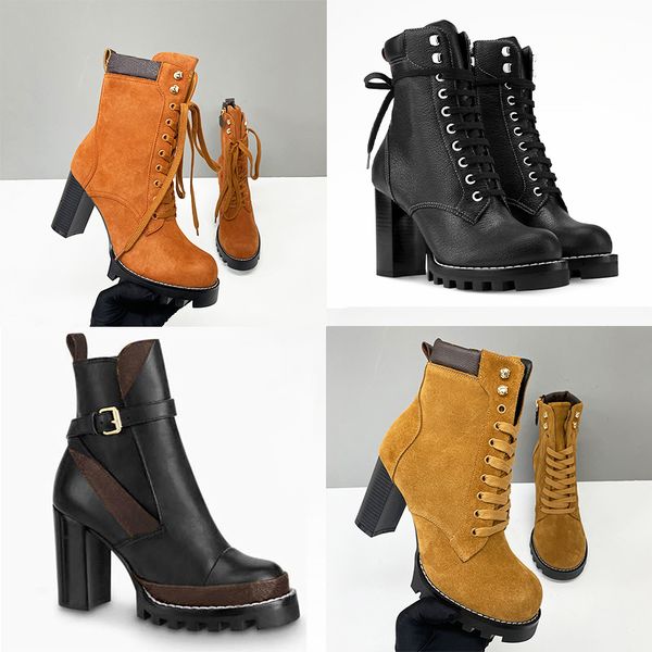 2026 New Designer Star Trail Ankle Boots Women High Heels Boot Classic Martin Desert Boots Girls Lady Suede Leather Boots Print Letter Platform Boot Shoes 013 - Shoes & Accessories - jerseydock