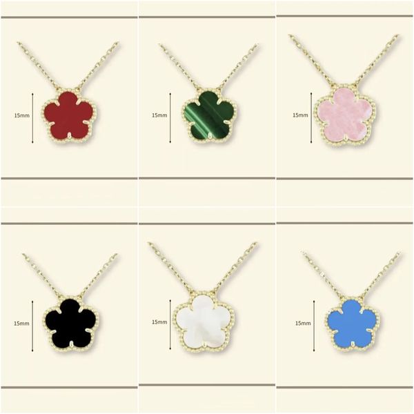 necklace designer for women Classic 15MM necklace clover stainless steel jewlery mother of pearl diamonds flower pendant necklace designer jewelry women gift box - Jewelry - jerseydock