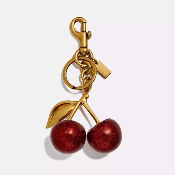 Little Charm, Big Smile Charm Women Key Rings keychain with box Retro-Cool Cherry In Glittery Resin Clip it To Favorite f Keys For Refreshing Style key chain Lanyards - Fashion Accessories - jerseydock