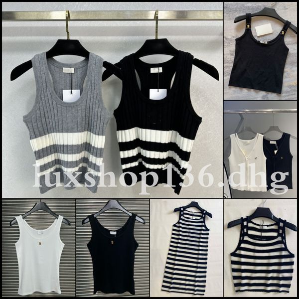 Fashion Designer Top Women Knitted Metal Letters Tank top Summer Fashion Clothing - Apparel - jerseydock