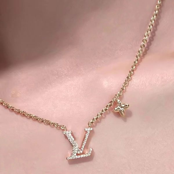 Designer Gold For Women Pendant Necklace Elegant L Necklaces High Quality Wedding Jewellery Letters Jewelry Party Gift Necklace Chain 00B4 - Jewelry - jerseydock